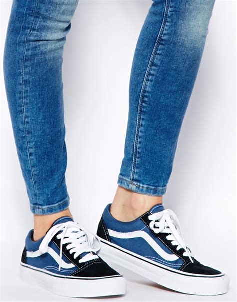 navy blue old skool vans